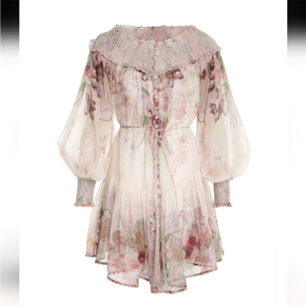 Zimmermann Floral Dress with Ruffle Trim